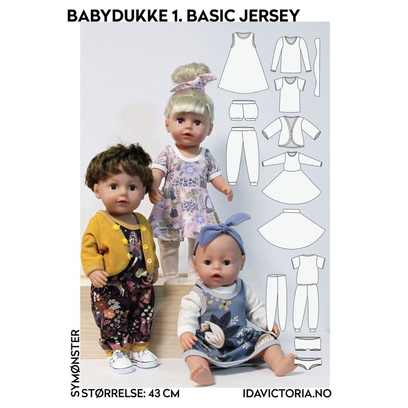 Ida Victoria, Sy til babydukke - 1. basic jersey