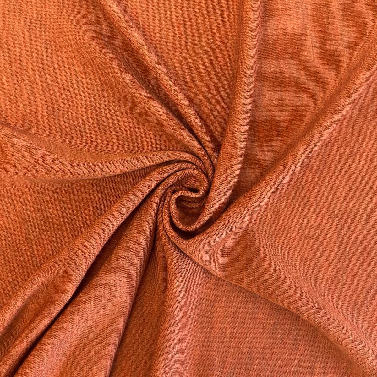 Merinoull-interlock, melert oransj