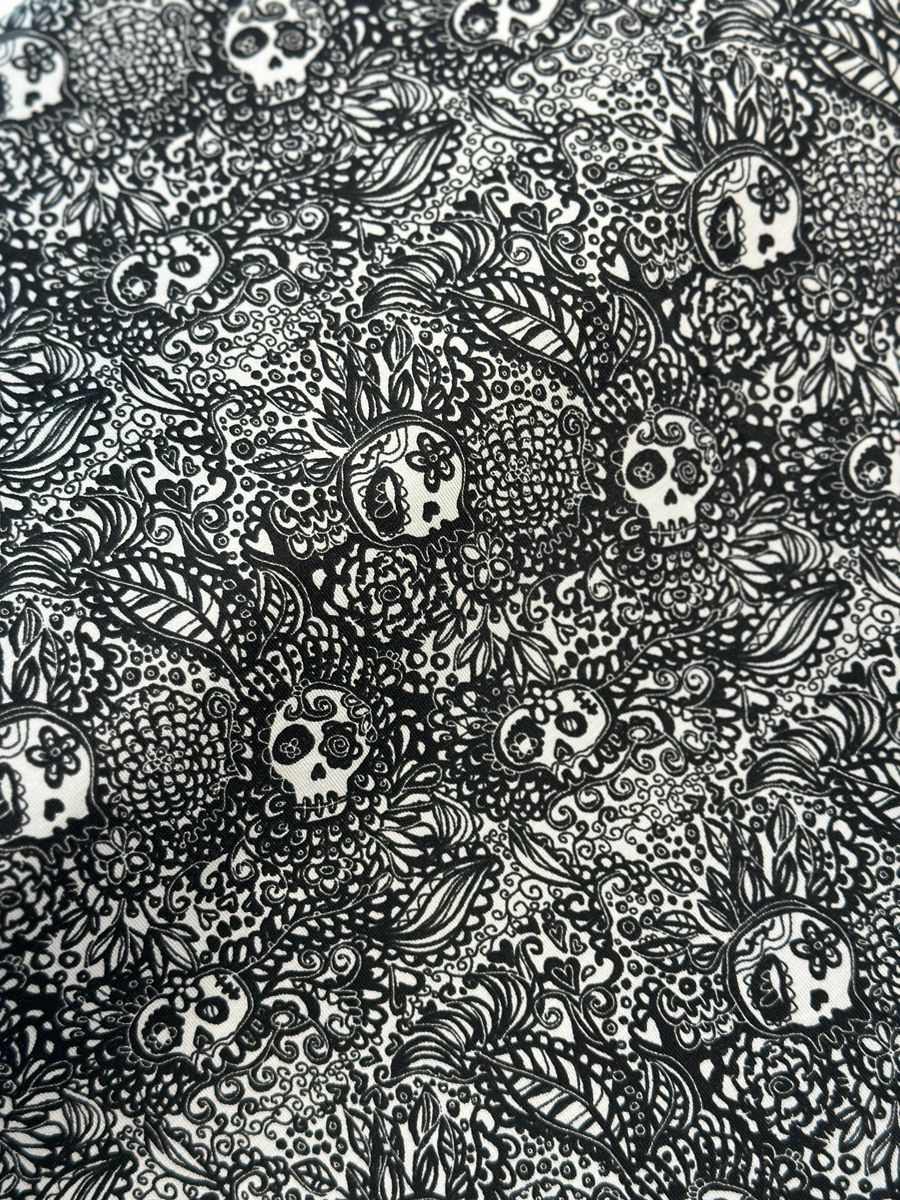 Økologisk bomulljersey, blomsterskaller
